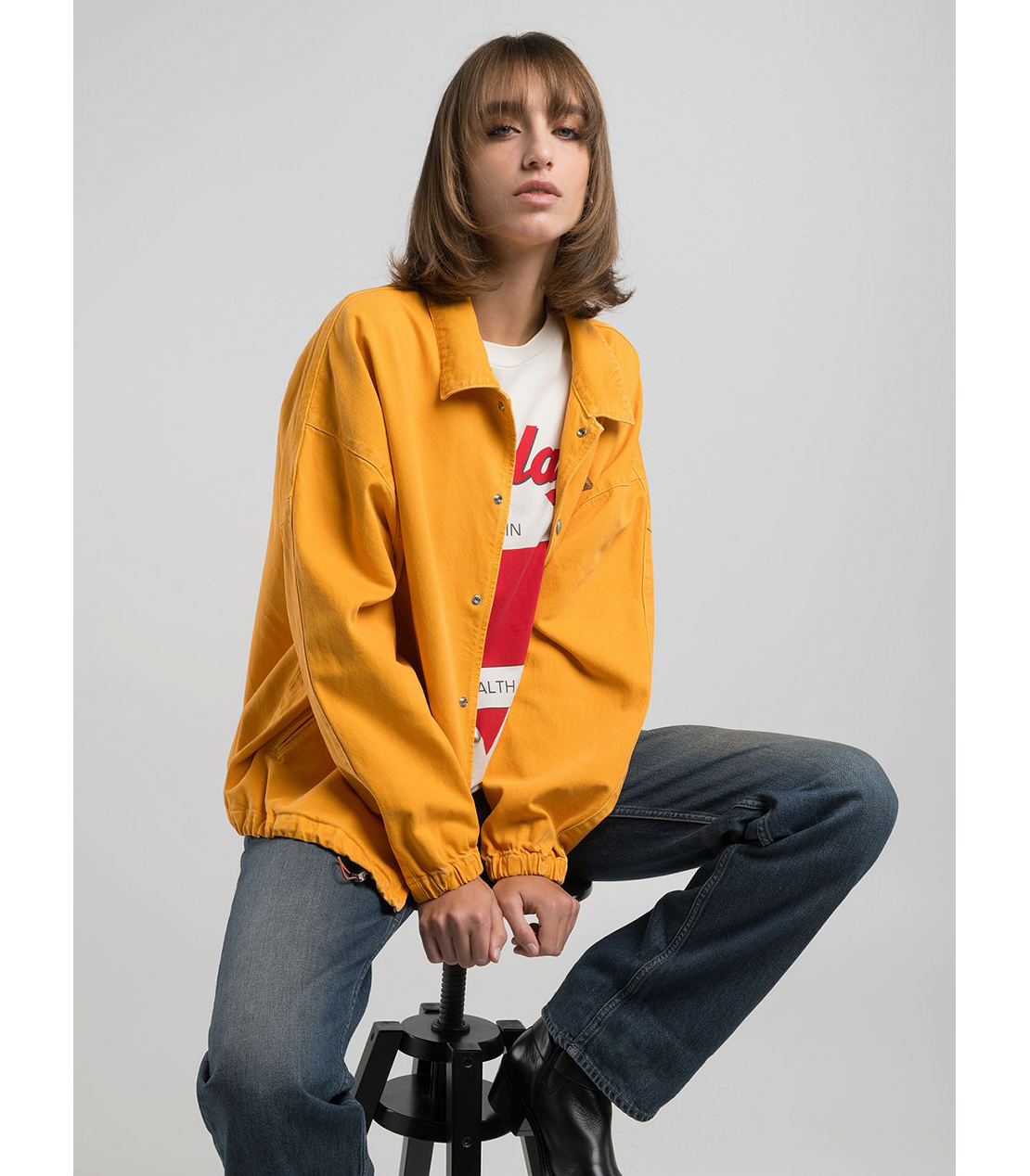 リサイクルブルデニムコーチジャケット 詳細画像 マンダリンイエロー 5